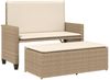 vidaXL Gartenbank mit Kissen und Hocker Beige Poly Rattan 368411 Bild 2