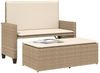 vidaXL Gartenbank mit Kissen und Hocker Beige Poly Rattan 368411 Bild 4