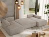 U-förmiges Ecksofa mit Schlaffunktion, Bettkasten und losen Kissen, zwei Armlehnen - TRENTINO U - Beige Stoff Bild 3
