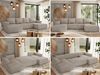 U-förmiges Ecksofa mit Schlaffunktion, Bettkasten und losen Kissen, zwei Armlehnen - TRENTINO U - Beige Stoff Bild 2