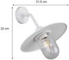 Vintage LED Außenwandleuchte in Weiß, Höhe 32cm Bild 4