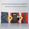 MegaDeal 4x Aktenschrank abschließbar JAN - 5 Ebenen verstellbar, Flügeltüren | Metallschrank Werkstatt Mehrzweckschrank Büroschrank aus Stahl Werkzeugschrank, 195x90x40cm Anthrazit-Rot Bild 3