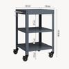 Outdoor Servierwagen Bolognano Stahl 81x50x50 cm Dunkelgrau [casa. pro] Bild 2