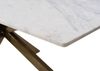 Esstisch 180x100x76 Marmor weiß / Kreuzgestell Eisen Antik Messing BARCELONA #301 Bild 4