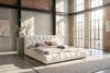 KAWOLA Bett ATTICO Polsterbett Stoff cremeweiß 200x200cm mit Lattenrost Bild 2