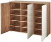 Schuhschrank Turin / GW-Telde, Glas, Holzwerkstoff, Weiß, Holzfarben, 134 x 105 x 40 cm Bild 3