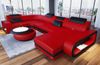 Mini Wohnlandschaft Berlin U Form aus Leder - Büffelleder - rot-schwarz - Rechts Bild 4