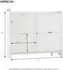 Schuhschrank 110 x 24 x 90 cm aus Spanplatte, weiß, mit 4 Klappfächern und offenen Ablagen Bild 2