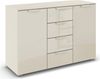 rauch Aditio Box, Kommode, 1-türig, 4 Schubladen, mit Glasfront, mit Softclose-Funktion, Farbe Beige, BxHxT 120x81x42cm Bild 3