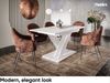 MEBLINI Esstisch Ausziehbar - 140-180x80x75cm - BRONX - Weiß Matt - Esszimmertisch Modern - Küchentisch - Säulentisch - Ausziehtisch - Dining Table Bild 2