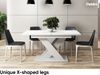 MEBLINI Esstisch Ausziehbar - 140-180x80x75cm - BRONX - Weiß Matt - Esszimmertisch Modern - Küchentisch - Säulentisch - Ausziehtisch - Dining Table Bild 5