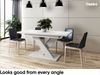 MEBLINI Esstisch Ausziehbar - 140-180x80x75cm - BRONX - Weiß Matt - Esszimmertisch Modern - Küchentisch - Säulentisch - Ausziehtisch - Dining Table Bild 3