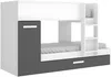 Vente-unique - ANTHONY Bett Holz, Platte GrauWeiß - B 97 cm x H 150 cm x L 243 cm Bild 2
