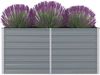 Hochbeet für Garten OSKAR Grau 160x80x77cm Verzinkter Stahl Hochbeet Metall Gartenbeet Kräuterbeet Blumenbeet Beet hoch Frühbeet für Garten Gemüsebeet Bild 3
