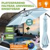 KESSER® Alu Ampelschirm LED Solar + Abdeckung mit Kurbelvorrichtung UV-Schutz Aluminium mit An-/Ausschalter Wasserabweisend - Sonnenschirm Schirm Gartenschirm 300cm, Hellblau Bild 4