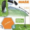KESSER® Alu Ampelschirm LED Solar + Abdeckung mit Kurbelvorrichtung UV-Schutz Aluminium mit An-/Ausschalter Wasserabweisend - Sonnenschirm Schirm Gartenschirm 300cm, Hellblau Bild 2