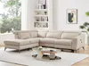 Vente-unique - FORLO Sofa Leder Beige - B 223 cm x H 79 cm x L 275 cm Bild 2