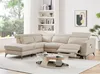 Vente-unique - FORLO Sofa Leder Beige - B 223 cm x H 79 cm x L 275 cm Bild 3