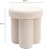 Sitzhocker Teddy Stoff 40cm Creme Rund - Design Stoffhocker - Polsterhocker Faltenoptik - Schminktisch Hocker - Lounge Beistellhocker für Wohnzimmer Handmade Bild 4