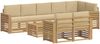 vidaXL Outdoor-Sofagarnitur 9 pcs Weiß und Beige 59 x 59 x 37 cm 3392083 Bild 2