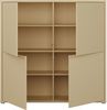 Forte Alice Springs Schrank 130, modern-minimalistisch, 4 quadratische Türen, Wohn-/Schlafzimmer, Holzwerkstoff, Buttergelb, 124,5 cm breit x 121,5 cm hoch x 34,9 cm tief Bild 3