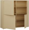 Forte Alice Springs Schrank 130, modern-minimalistisch, 4 quadratische Türen, Wohn-/Schlafzimmer, Holzwerkstoff, Buttergelb, 124,5 cm breit x 121,5 cm hoch x 34,9 cm tief Bild 4
