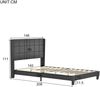 Polsterbett 140×200 cm aus Leinen-Stoff mit Matratze und Lattenrost, grau Bild 4