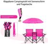 COSTWAY Campingstuhl, mit Sonnenschirm, Getränkehalter & Kühltasche, faltbar Bild 4