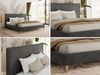 Design Polsterbett LUMARO CLASSIC 140 x 200 cm mit Lattenrost & 12cm hohen Füßen, Doppelbett mit Kopfteil, Konfigurierbar, Pocket Matratze - Dunkelgrau Velvet - VIRE LUX Bild 2