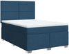 vidaXL Boxspringbett mit Matratze Blau 160x200 cm Stoff 3290538 Bild 2