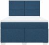 vidaXL Boxspringbett mit Matratze Blau 160x200 cm Stoff 3290538 Bild 4