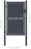vidaXL Gartentor aus Stahl 100 x 200 cm Anthrazit 144522 Bild 4