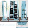 360° Drehbarer Schmuckschrank mit Ganzkörperspiegel Spiegelschrank mit Schmuckaufbewahrung Blau Bild 5