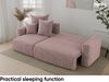 MEBLINI Schlafcouch mit Bettkasten - 238x142x73cm - Altrosa Cordstoff - DAVE - Kleines Ecksofa mit Schlaffunktion - Sofa mit Relaxfunktion und Kissen - Kleine Couch L-Form - Eckcouch Bild 5