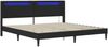 vidaXL Bettrahmen mit LED-Lichtleisten Schwarz 200 x200 cm Kunstleder 42027991 Bild 5
