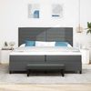 vidaXL Boxspringbett mit Matratze Dunkelgrau 200 x 200 cm Stoff 3344017 Bild 3