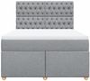 vidaXL Boxspringbett mit Matratze Hellgrau 140x200 cm Stoff 3291310 Bild 4