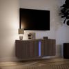 TV-Wandschrank, TV-Hängeboard Fernsehschrank mit LED-Beleuchtung Eichen-Optik 80 x 31 x 35 cm Bild 5