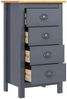 vidaXL Sideboard Hill Grau 46x35x80 cm Massivholz Kiefer 288913 Bild 4