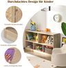 Spielzeugschrank aus Holz Kinderregal mit 5 Fächern 111 x 30 x 61,5 cm Natur Bild 5