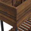 Hochbeet HWC-P84, Pflanzbeet Blumen-/Pflanzkasten Pflanzkübel, Ablage Outdoor Akazie Holz FSC® 79 x 80 x 31 cm ~ braun Bild 5