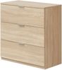 Dmora Garbino-Kommode, Schlafzimmerkommode, Kommode mit 3 Schubladen, 77x38h80 cm, Eiche Bild 5