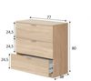 Dmora Garbino-Kommode, Schlafzimmerkommode, Kommode mit 3 Schubladen, 77x38h80 cm, Eiche Bild 3