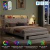 Gdood Polsterbett Stauraumbett Doppelbett mit LED und Ladeanschluss (1-tlg, Viel Stauraum: Nachttisch + Schubladen), Mit LED-Beleuchtung, Steckdose & USB & TYPE-C, Samt, 160x200 cm Bild 4