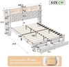 Gdood Polsterbett Stauraumbett Doppelbett mit LED und Ladeanschluss (1-tlg, Viel Stauraum: Nachttisch + Schubladen), Mit LED-Beleuchtung, Steckdose & USB & TYPE-C, Samt, 160x200 cm Bild 3