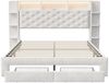 Gdood Polsterbett Stauraumbett Doppelbett mit LED und Ladeanschluss (1-tlg, Viel Stauraum: Nachttisch + Schubladen), Mit LED-Beleuchtung, Steckdose & USB & TYPE-C, Samt, 160x200 cm Bild 2
