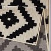 Kurzflor Teppich Raute Schwarz Creme - 80x300x0,9cm Bild 3