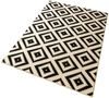 Kurzflor Teppich Raute Schwarz Creme - 80x300x0,9cm Bild 2