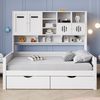 Holzsofa-Bett 90x200 cm, Multifunktionaler Stauraum, Große Schublade, Einzelbett, Jugendbett, Lattenrost, Weiß (Ohne Matratze) Bild 3