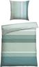 Renforcé Bettwäsche Set Endy Stripes in kuschelweicher Baumwoll-Qualität, Farbe:Petrol und Grün, Größe:135x200 cm + 80x80 cm Bild 4